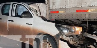 Foto: Dos heridos leves tras impactante accidente en Carretera a El Rama/TN8