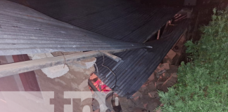 Foto: Derrumbe de dos paredes en una vivienda de El Jícaro / TN8