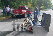 Embarazada al suelo por culpa de un caponero en Carretera Norte Foto: Embarazada con lesiones en Managua por culpa de un caponero / TN8
