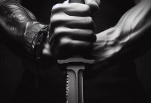 Foto: Hombre con cuchillo (imagen IA)