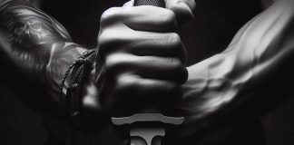 Foto: Hombre con cuchillo (imagen IA)