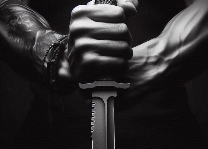 Foto: Hombre con cuchillo (imagen IA)
