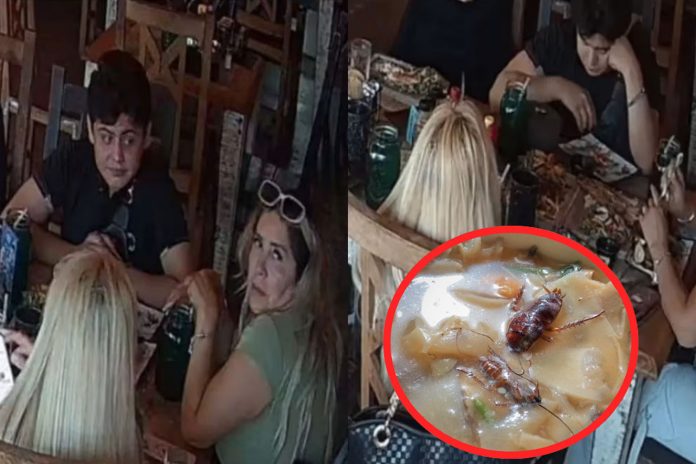 Foto: Captada poniendo cucaracha a su comida /Cortesía Foto: Captada poniendo cucaracha a su comida /Cortesía