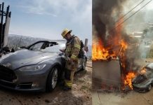 Foto: Tesla conectado ilegalmente provoca incendio en Tijuana/ Créditos