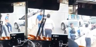Foto: Pelea de conductores /cortesía