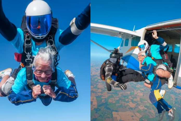 Foto: Abuela celebró su cumpleaños con salto en paracaídas /Cortesía Foto: Abuela celebró su cumpleaños con salto en paracaídas /Cortesía