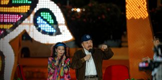 Foto: Presidente Daniel Ortega y Vicepresidenta Rosario Murillo, en acto por la entrega de 100 nuevos buses de China