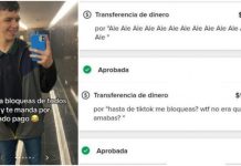 Joven recibe súplicas de su ex a través de transacciones bancarias (VIDEO) Foto: Joven expone a su ex /cortesía