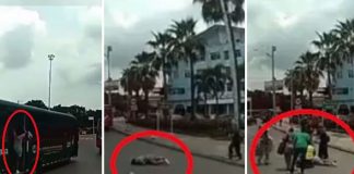 Foto: Pierde a su bebé al caer de un autobús en Colombia /Cortesía