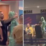 Hombre se envolvió e intentó pasar como equipaje en el aeropuerto (VIDEO) Foto: Hombre es detenido en aeropuerto /cortesía