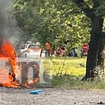 ¡De película! Conductor en Chinandega salva su vida tras incendio que arrasó su carro Foto: ¡De película! Conductor en Chinandega salva su vida tras incendio que arrasó su carro/TN8