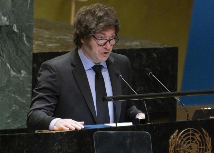 Foto: Javier Milei en la ONU /cortesía Foto: Javier Milei en la ONU /cortesía