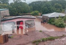 Casas inundadas tras fuertes lluvias registradas las últimas horas en Juigalpa, Chontales Foto: Viviendas anegadas en comarcas aledañas de Chontales /TN8