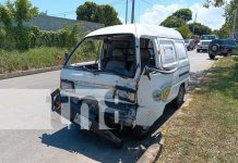 Conductor ignora señal de tránsito y provoca accidente en Villa Soberana Foto: ciudadano conducía un microbús blanco con destino a Ciudad Sandino provoca accidente de tránsito/TN8