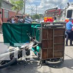 Choca con caponera en Managua y resultan tres personas lesionadas Foto: Choque entre moto y caponera en Managua / TN8