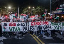 Uruguay marcha en apoyo a Palestina tras un año de genocidio Foto: Uruguay marcha por Palestina /cortesía