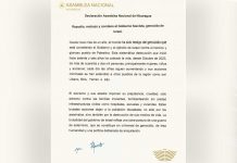 La Asamblea Nacional de Nicaragua condena al gobierno fascista y genocida de Israel La Asamblea Nacional de Nicaragua condena al gobierno fascista y genocida de Israel