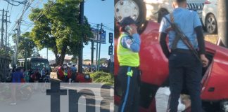 Foto: Irrespeto a luz roja deja un carro volcado /TN8
