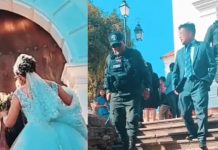 ¡Le arruinaron la boda!: Novio es arrestado en plena ceremonia (VIDEO) Foto: Boda interrumpida /cortesía