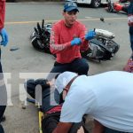 Fuerte choque entre motociclistas en la carretera a San Jorge, Rivas Foto: Accidente frente al Nicaraocally, jurisdicción de la ciudad de Rivas/TN8