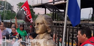Foto: Develan busto del Comandante Pedro Aráuz Palacios en Diriomo / TN8