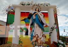 Foto: Imponente luce el parque de Potosí, Rivas, con altar a la Purísima y ambientes navideños/TN8