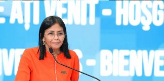 Foto: Discurso de la Vicepresidenta de Venezuela, Delcy Rodríguez en el Foro Mundial Antifascista / Cortesía