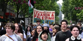 Foto: Manifestantes de Australia rechazan el genocidio israelí /cortesía