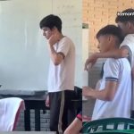 ¡Se salvó por un punto! El emotivo momento de un estudiante y sus amigos Foto: Estudiante pasa la clase /cortesía