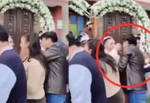 ¡Inesperado gesto en plena boda! Mira lo que hizo un amigo del novio Foto: Beso inesperado en boda /cortesía