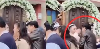 Foto: Beso inesperado en boda /cortesía