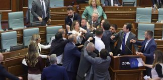Foto: Se arma un "bochinche" en pleno Parlamento de Serbia (VIDEO) /Cortesía