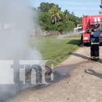 Incendio en motocicleta puso alarma para bomberos en Waspam Foto: Incendio en una moto en Waspam, Caribe Norte / TN8
