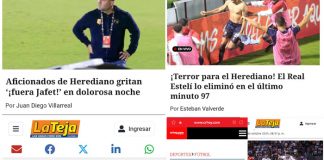 Foto: Medios ticos resaltan dolorosa derrota de Herediano ante el Real Estelí