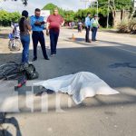 Ciclista pierde la vida bajo las pesadas llantas de un furgón en Rivas Foto: Accidente mortal en la Panamericana Sur, Rivas / TN8