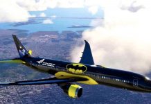 Presentan avión con temática de Batman, diseñado exclusivamente para hombres Foto: Aerolínea presentó su avión con diseño de Batman /Cortesía