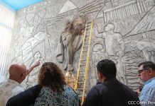 Inician trabajos preliminares en la escultura de Cristo en la iglesia Santo Domingo Foto: restauración de la imagen sagrada de Cristo en la Iglesia de Santo Domingo/Cortesía