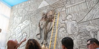 Foto: restauración de la imagen sagrada de Cristo en la Iglesia de Santo Domingo/Cortesía