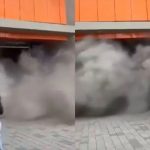 Protesta en Colombia desata incendio en Árbol de Navidad de centro comercial Foto: Terror en Colombia /cortesía