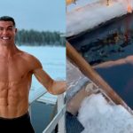 Cristiano Ronaldo desafía el hielo y se baña en un lago congelado en Laponia Foto: Cristiano Ronaldo, estrella del Al Nassr saudita/Cortesía