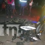 Choque frontal entre motorizados deja dos lesionados en El Jícaro-Nueva Segovia Foto: Invasión de carril provoca choque de motos en El Jícaro /TN8