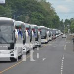 Entrega histórica de 400 autobuses fortalece el transporte público en Nicaragua Foto: Nuevos buses provenientes de China / TN8