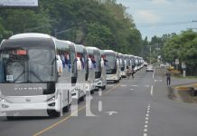 Entrega histórica de 400 autobuses fortalece el transporte público en Nicaragua Foto: Nuevos buses provenientes de China / TN8