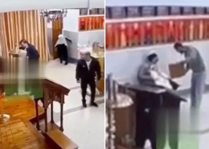 Foto: Insólito robo en iglesia /cortesía Foto: Insólito robo en iglesia /cortesía