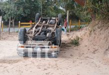 Fallo en los frenos provoca vuelco de camioneta en San Fernando, Nueva Segovia Foto: Fallo en los frenos provoca vuelco de camioneta en San Fernando, Nueva Segovia/TN8
