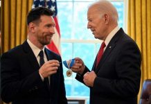 Lionel Messi es reconocido con la Medalla Presidencial de la Libertad por Joe Biden Foto: Lionel Messi es reconocido con la Medalla Presidencial de la Libertad por Joe Biden / Cortesía