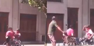 Foto: Hombres pelean en sillas de ruedas /cortesía