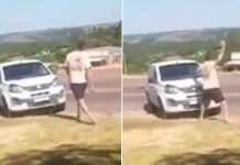 Brasil: Argentino rompe parabrisas de un vehículo con una piedra Foto: Turista argentino rompe parabrisas de un vehículo con una piedra en Brasil