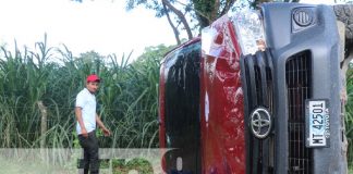 Foto: Volcadura de vehículo en Siuna deja 10 personas lesionadas / TN8