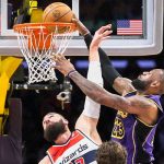 LeBron James y su primer triple-doble a los 40 años lebron, james, lakers, wizards, nba